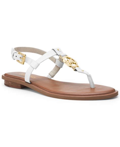 michael kors sondra sandalen weiß|Michael Kors Sondra Leather Thong Sandals, White, Size 8.